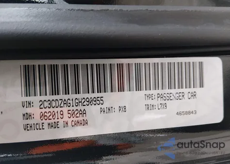 2016 Dodge Challenger Sxt z USA, uszkodzony, nr VIN 2C3CDZAG1GH290955